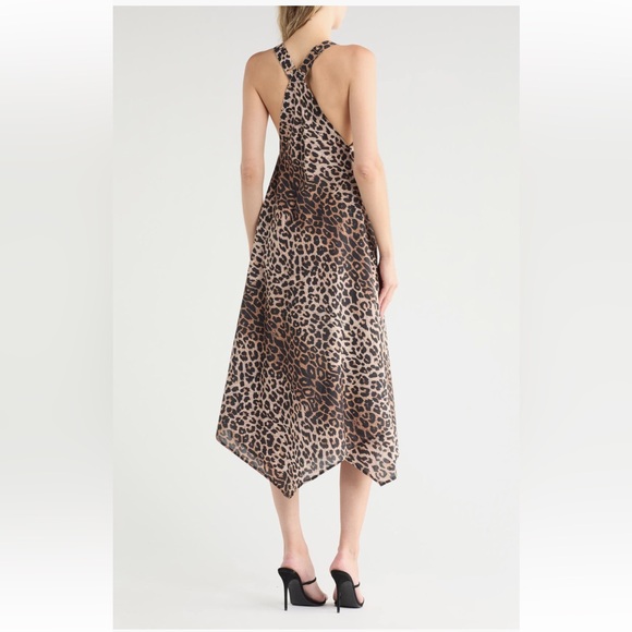 All Saints Lil Cotton Racerback Dress Color Leppo Brown - Picture 2 of 4